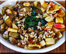 Eggplant, Onion, Apple, Spinach and Walnut